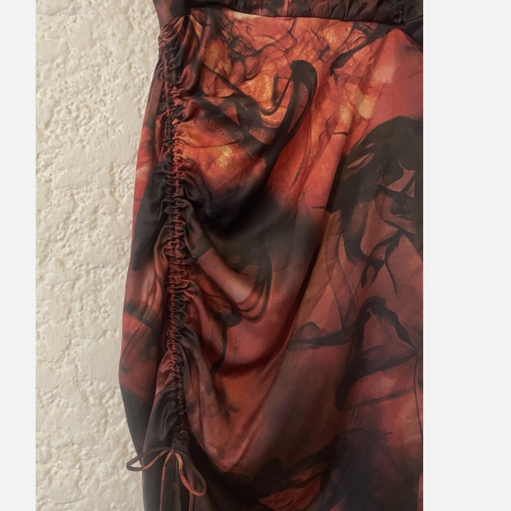 All Saints ISA Claudia Dress, Size 4 (small) Rust Red Silk Blend Midi Sleeveles - Picture 12 of 16